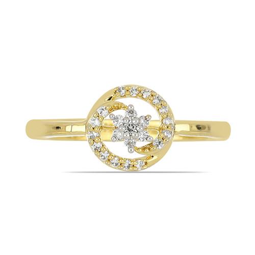 BUY GENUINE WHITE DIAMOND GEMSTONE 14K GOLD CLASSIC RING